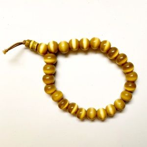 🙏🏻Brown & beige glass bead stretch bracelet